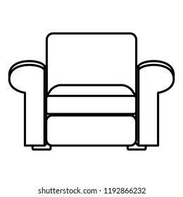Sofa funiture isolated in black and white