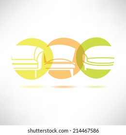sofa furniture button, interior design concept