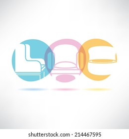 sofa furniture button, interior design concept