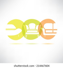 sofa furniture button, interior design concept