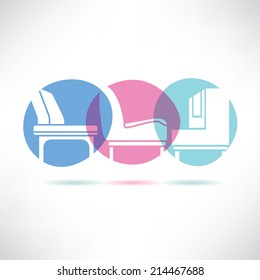 sofa furniture button, interior design concept