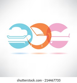 sofa furniture button, interior design concept