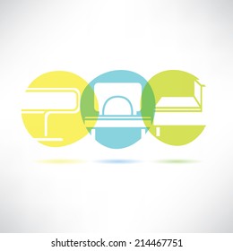 sofa furniture button, interior design concept
