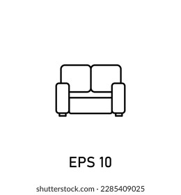 sofa furniture home living or hotel interiors icon eps 10