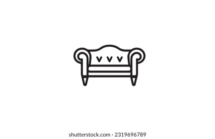 Sofa Furniture logo flat icon 