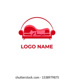 Sofa furniture logo isolated. Chair vector image