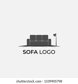 Sofa furniture logo isolated. Chair vector image