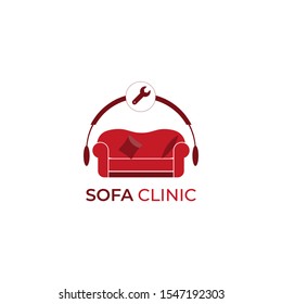 Sofa furniture logo isolated. Chair vector image