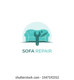Sofa furniture logo isolated. Chair vector image