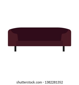 Sofa furniture vector icon front view illustration design. Living room interior seat element. Flat divan house cozy