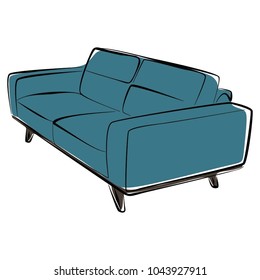 sofa furniture vector isolated on white background