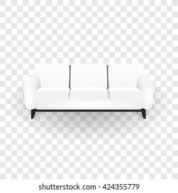 Sofa furniture white color, "Shadow Correction on seat" vector illustration.