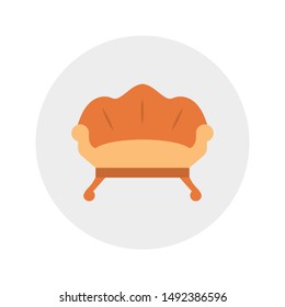 sofa glyph flat vector icon