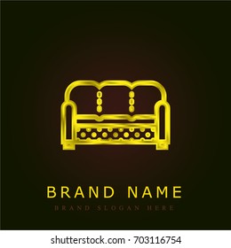 Sofa golden metallic logo
