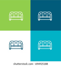 Sofa green and blue material color minimal icon or logo design