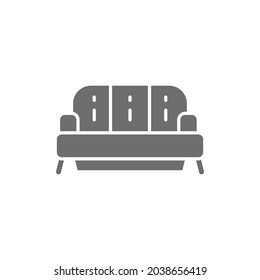 Sofa grey icon. Isolated on white background