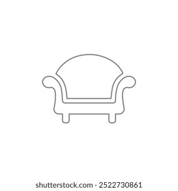Icono gris del sofá con el fondo blanco	icono