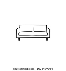 Sofa hand drawn outline doodle icon. Modern furniture - sofa vector sketch illustration for print, web, mobile and infographics isolated on white background.