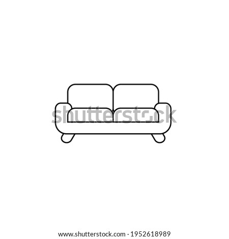 Sofa hand drawn outline doodle icon. Modern furniture - sofa vector sketch illustration for print, web, mobile and infographics isolated on white background.