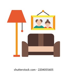 Sofa, home colored icon. Simple colored element illustration. Sofa, home concept symbol design from family set. Can be used for web and mobile