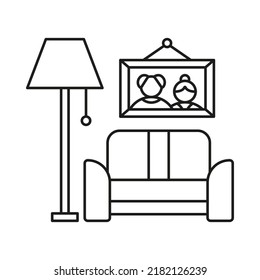 Sofa, home concept line icon. Simple element illustration. Sofa, home concept outline symbol design from family set. Can be used for web and mobile on white background