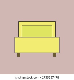 sofá, ilustración del hogar, icono del vector del asiento 