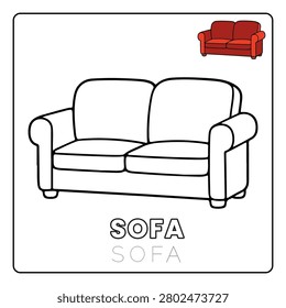 Sofa House Items Coloring