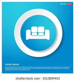 Sofa Icon Abstract Blue Web Sticker Button