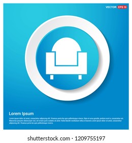 Sofa Icon Abstract Blue Web Sticker Button - Free vector icon