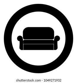 Sofa  icon black color in circle