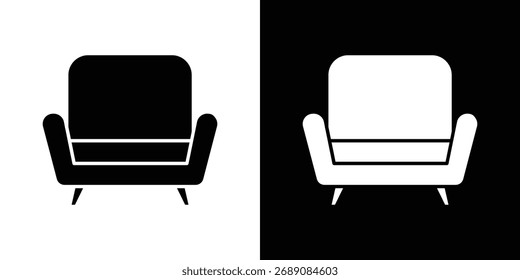 Icono de sofá. El Vector de silueta negro
