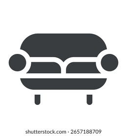 Sofa-Symbol. Schwarze Vektorgrafik.