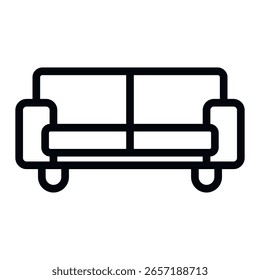 Sofa-Symbol. Schwarze Vektorgrafik.