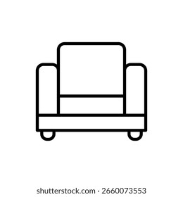 Ícone do Sofa. Ilustração de vetor preto.