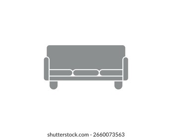Sofa icon. Black vector illustration.