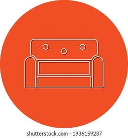 Icono de Sofá. Icono de la presidencia. icono de silla de casa con ilustración vectorial