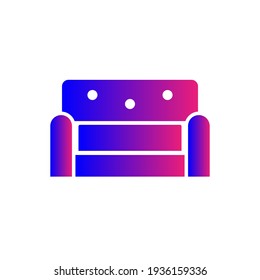 Icono de Sofá. Icono de la presidencia. icono de silla de casa con ilustración vectorial
