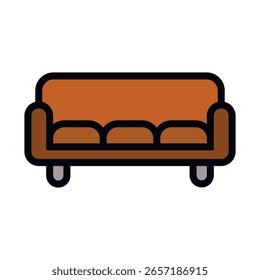 Icono de sofá. Ilustración vectorial de color.