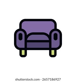 Sofa icon. Colored vector illustration.