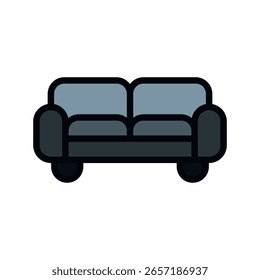 Sofa-Symbol. Farbige Vektorgrafik.