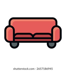 Ícone do Sofa. Ilustração vetorial colorida.