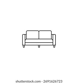 Sofa icon. Colored vector illustration, eps 10