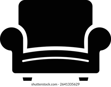 sofa icon. couch or armchair symbol. chair icon isolated on a white background