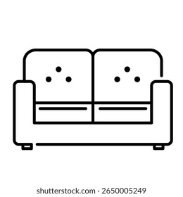 Sofa icon. couch, furniture, seat, lounge, comfort, living, relax, interior. Vector Icon Illustration