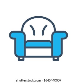 Sofa icon designed in filled outline style