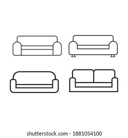 Sofa icon editable. Old style sofa symbol vector sign isolated on white background illustration for graphic and web design.