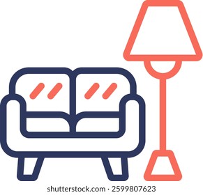 Sofa Icon Element For Design And Vector