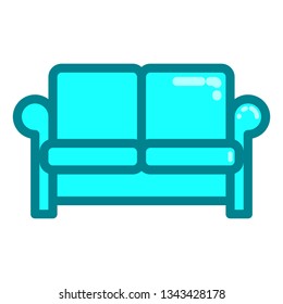 Sofa icon with filled line style you can use for all kinds of projects