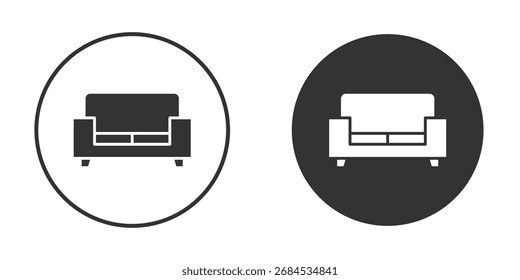Sofa-Symbol flach. Illustration, Symbol für einzelne Vektorzeichen
