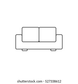 Sofa icon flat. Illustration isolated vector sign symbol